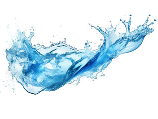 Blue liquid wave splash water isolated on transparent background, transparency image, removed background