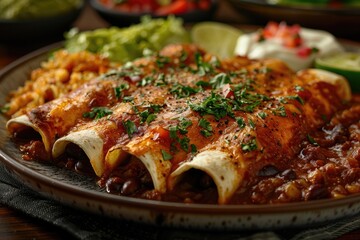 enchiladas mexican food in the kitchen table professional advertising food photography