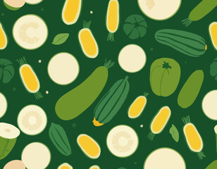 Illustration of vegetable zucchini ingredients