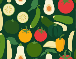 Illustration of vegetable zucchini ingredients