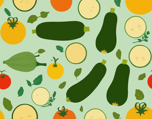 Illustration of vegetable zucchini ingredients