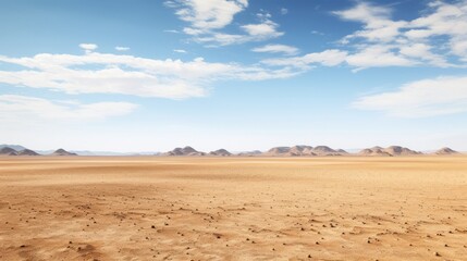 Fototapeta na wymiar A desert landscape with a vast, open expanse