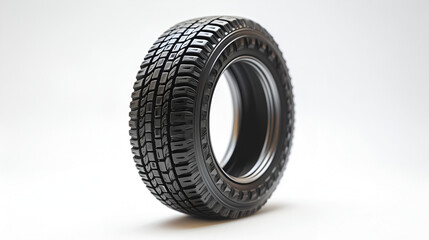 Black Tire isolated on white background, generative ai