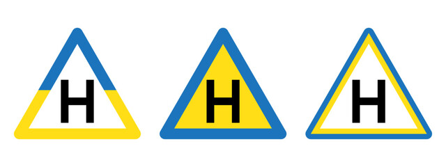 Car sticker for new drivers in Ukraine in blue and yellow colors. Isolated vector illustration