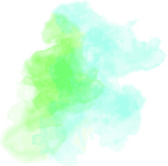 Abstract watercolor blot painted background. Vector isolated illustration. Green chartreuse blue arctic 