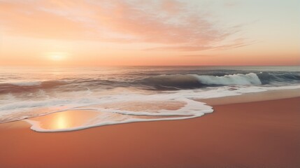 Fototapeta premium A tranquil beach sunrise with gentle waves