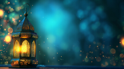 Islamic lamp background on Ramadan night. - obrazy, fototapety, plakaty