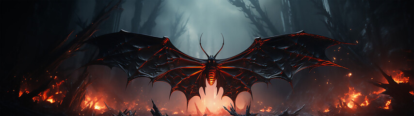 A creature with the wings of a bat and the body of a spider