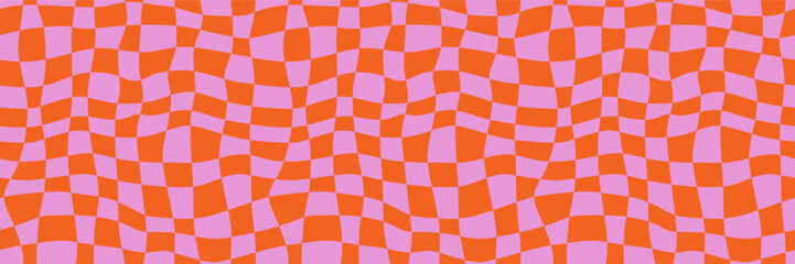 Retro Groovy Wavy Psychedelic Checkerboard Check Y2K 90s Phone Case Background Stationary Fashion Textile Repeat Pattern