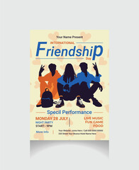 Friendship Day vertical poster template