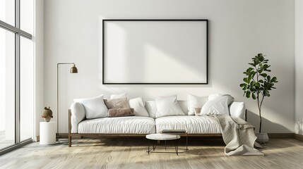 Mockup frame in living room, ultra ralistic, 4k