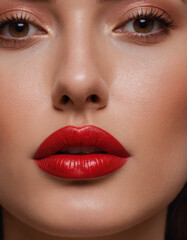 beautiful red lips, lipstick