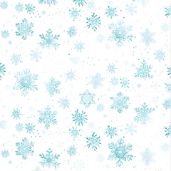 Snow White Background: A continuous pattern of delicate snowflakes on a pristine white background evokes the serene beauty of a winter wonderland.