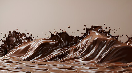 Chocolate podium 3D background, generative ai - obrazy, fototapety, plakaty