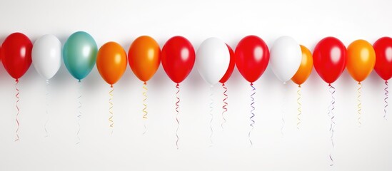 Birthday Balloons for Party and Celebrations With Message Space on White Background
