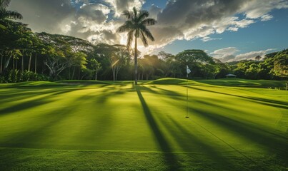 Green landscape of golf club
