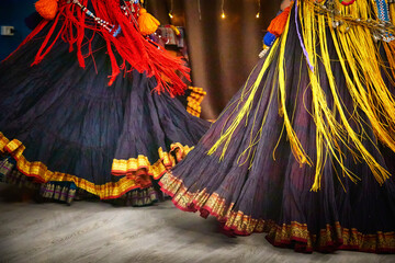 Group of Women dancing tribal and Wearing Colorful Tassels