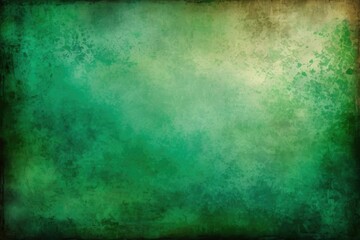 Obraz premium Old paper background exhibiting grunge abstract art, layers of translucency in hues of green and emerald, textured like aged parchment, suggest history and timeworn tales, ideal for moody concept