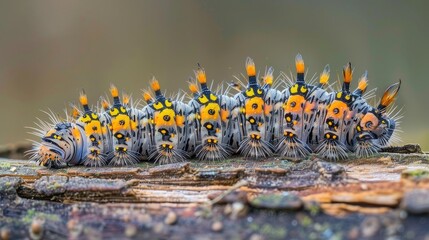 details of a processionary caterpillar's macro world
