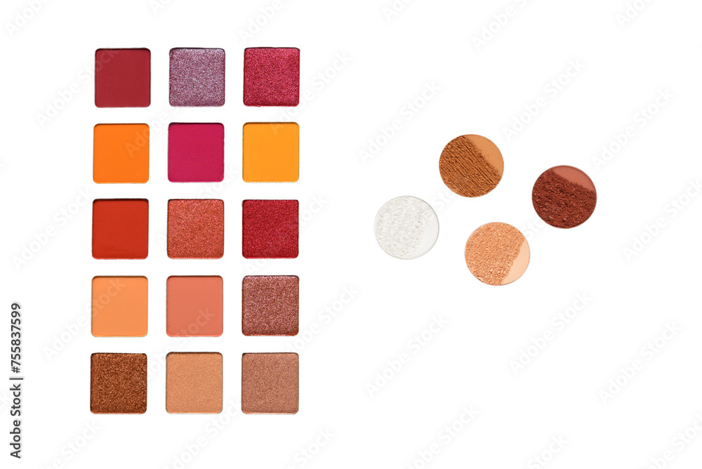 Wall mural eye shadow palette isolated on white background. copy space.