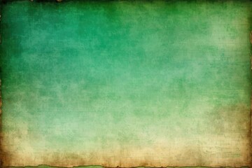 Old paper background exhibiting grunge abstract art, layers of translucency in hues of green and emerald, textured like aged parchment, suggest history and timeworn tales, ideal for moody concept