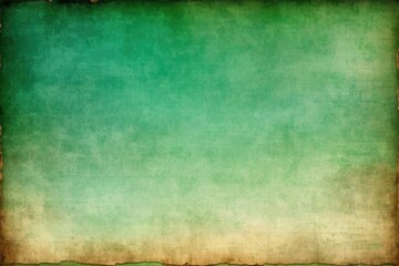 Fototapeta premium Old paper background exhibiting grunge abstract art, layers of translucency in hues of green and emerald, textured like aged parchment, suggest history and timeworn tales, ideal for moody concept
