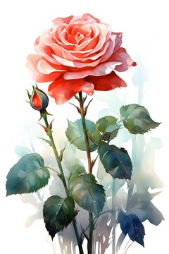 a painting of a rose