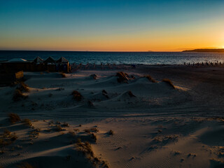 Dune nel mare della Sardegna a Porto Pino