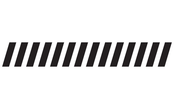 Slash line border. Diagonal parallel lines divider strip. Tilt strip geometric abstract border. Slash divider. Vector illustration isolated on white background.