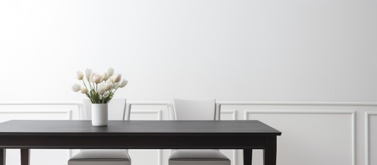 Single dining table on a white backdrop.