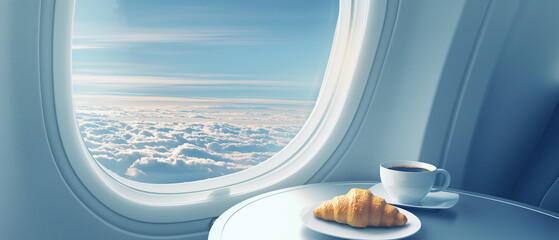 cup of coffee in the airplane