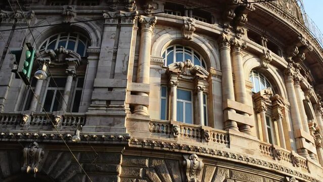 building of stock exchange in Genoa, Italia