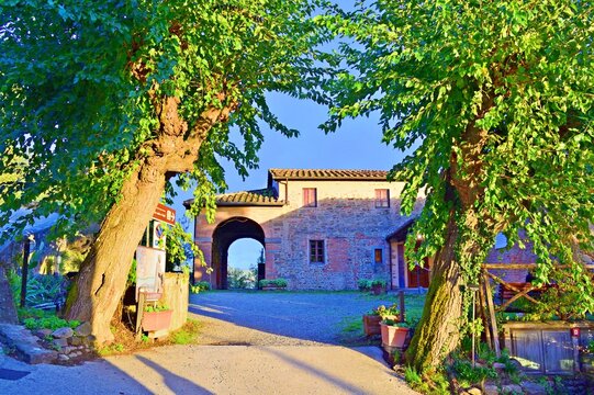 view of the birthplace of Giotto di Bondone located on the Vespignano hill in Vicchio del Mugello in Tuscany, Italy