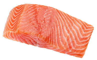 Salmon, fresh salmon fillet isolated on white background. File clipping path.