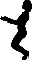 Graceful Woman and Child Silhouettes Dancing in Sporty Poses, Illustration with Vector Art Elements of Beauty, Fitness, and Fun