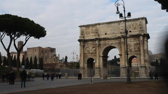 Arch of Constantine is triumphal arch in Rome