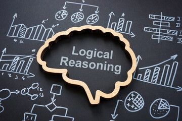 Logical reasoning concept. Graphs, diagrams and the brain.
