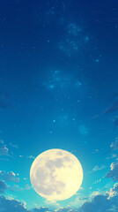 A starry night sky with a full moon Calmness atmospheric photo footage for TikTok, Instagram, Reels, Shorts