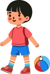 Child, boy student going to school.