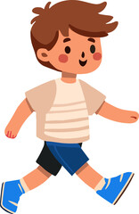 Child, boy student going to school.