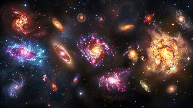 galaxy and space nebulae photorealistic. generative ai 