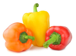 Sweet peppers  isolated, on a white background