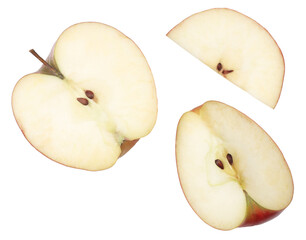  Apple slices isolated on a white background