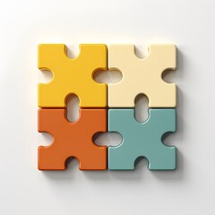 a puzzle pieces in different colors