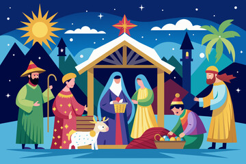 Nativity vector illustration 