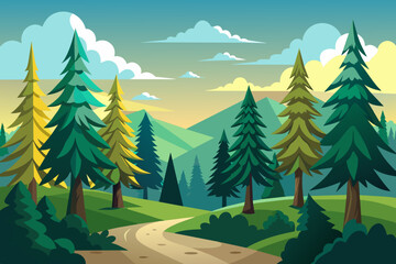 Forest vector illustration 