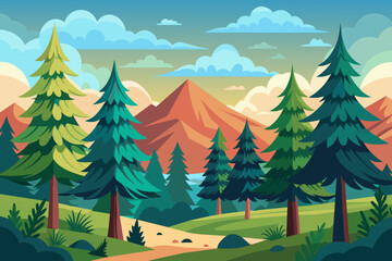 Forest vector illustration 