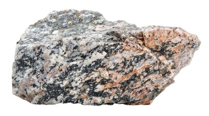 granite igneous rock isolated over a white background.