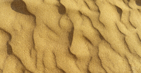 Sand ripples, wind in the sand dunes background  - 755842987
