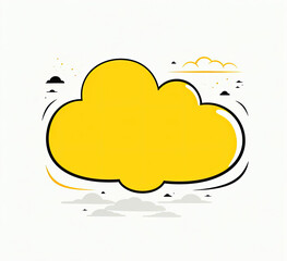 Yellow Cloud on White Background